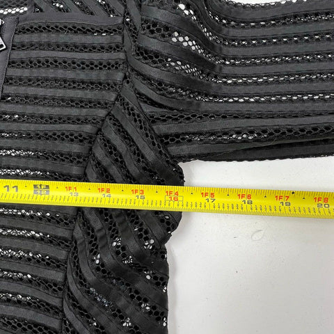 Express Women's Black Mesh Stripe Full Zip Jacket Size S NWT