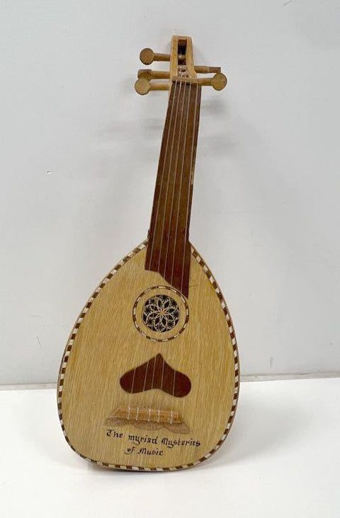 Vintage 5-String Miniature Oud Bowl Back Lute Instrument 19-Inch Stave Back