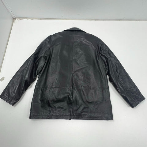 Vintage Y2K Wilsons Leather Black Thinsulate Lined Full Zip Jacket Men's M