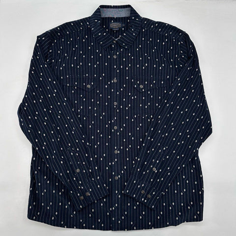 Pendleton Corduroy Geometric Pattern Long Sleeve Button Up Shirt Sz XXL