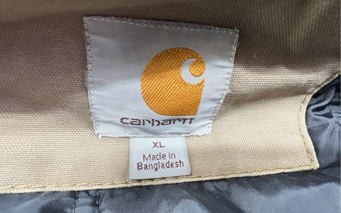 Carhartt Quick Duck Canvas Full Zip Work Jacket Brown Sz XL