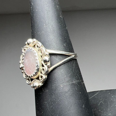Sterling Silver Filigree Abalone Ring Size 5.5 2.94g
