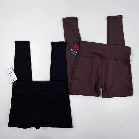 Born Primitive Women's Fleece Lined Leggings French Roast Black 2 Pack Sz L NWT