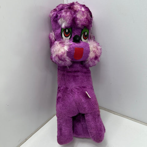 Vintage 70s Superior Toy Purple Poodle Plush Stuffed Animal Kitsch 16" Tall