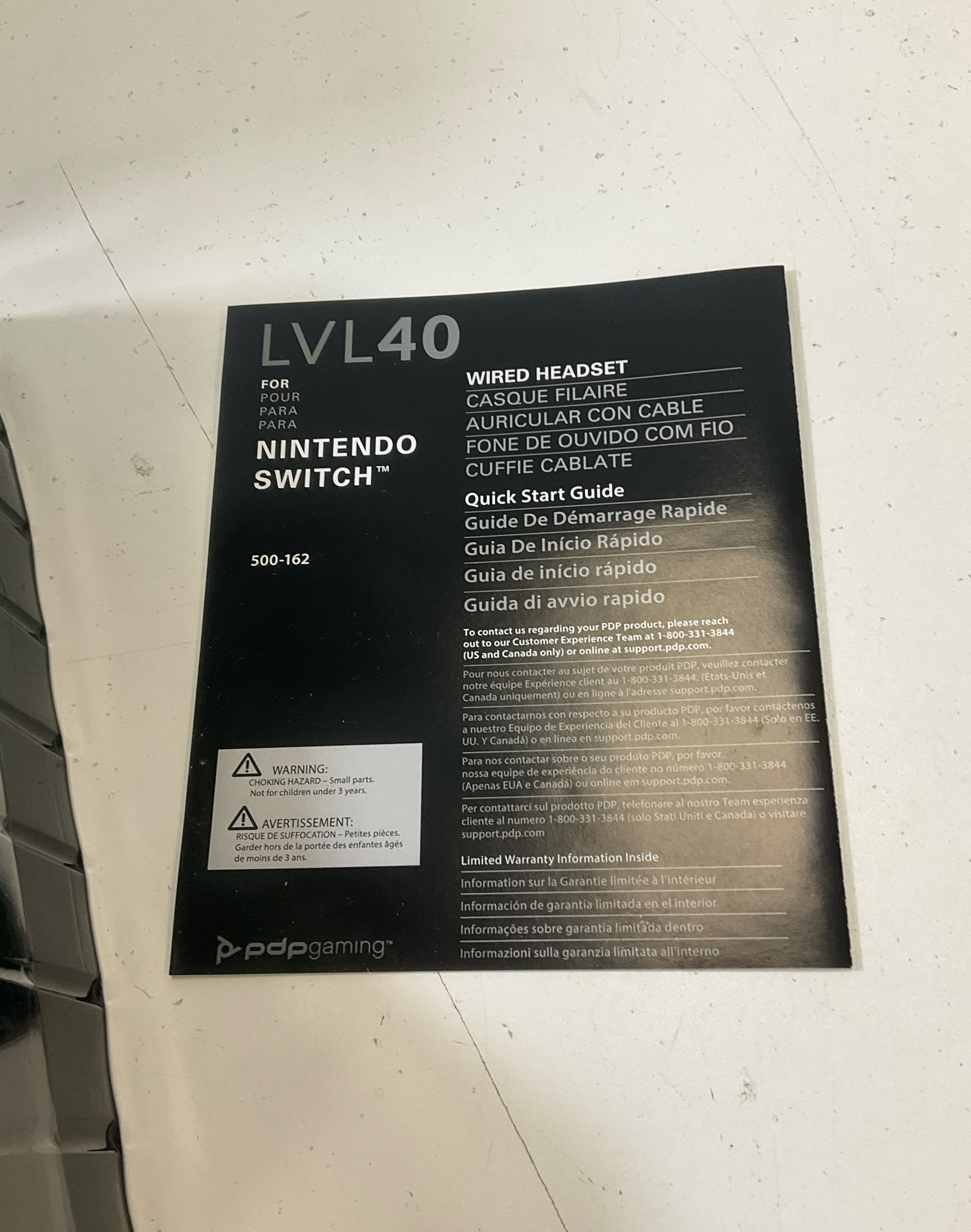 PDP Gaming Nintendo Switch LVL40 Wired Stereo Gaming Headset Open Box