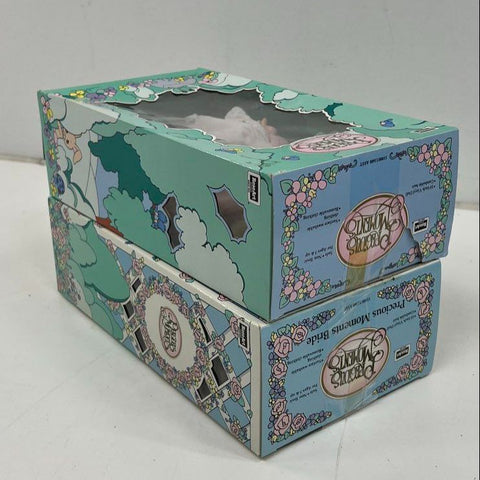 Vintage 1992 RoseArt Precious Moments Dolls Lot of 2 Bride & Pink Dress 9" NIB