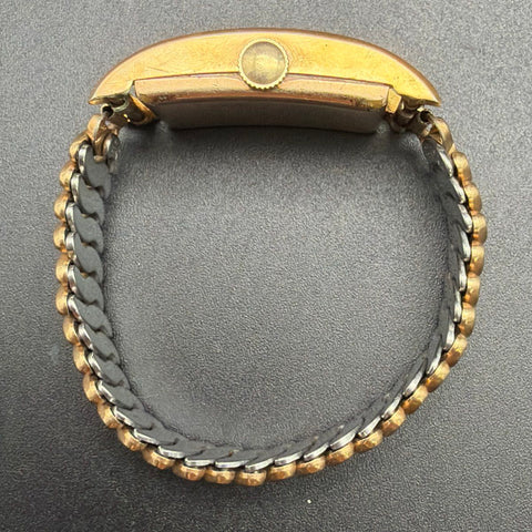 Vintage Alsinal Swiss Tank Watch Gold Tone GF Strap