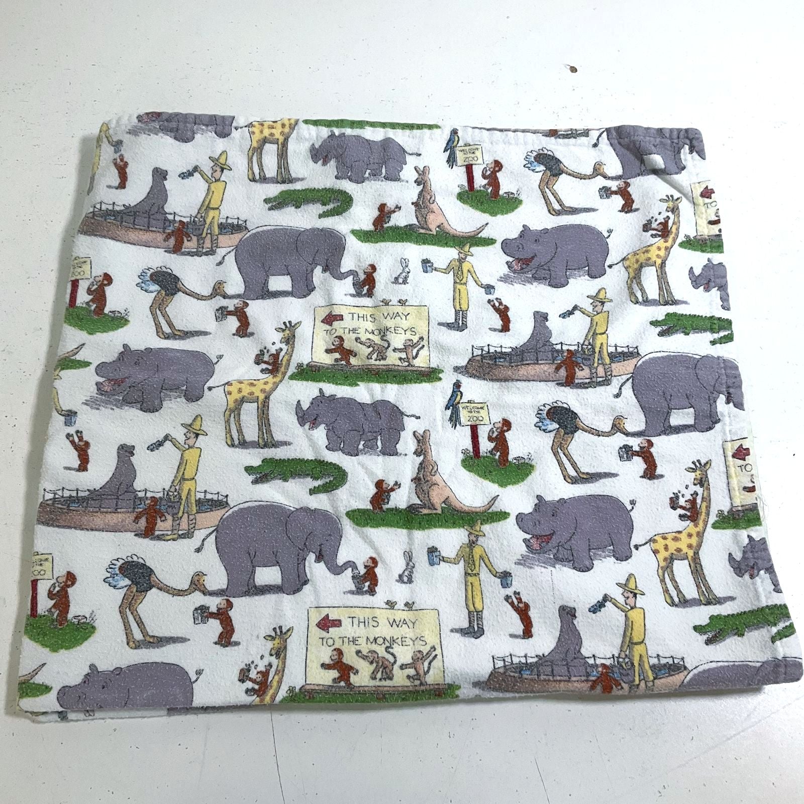 Curious George Flannel Baby Blanket The Man in The Yellow Hat Zoo Animal