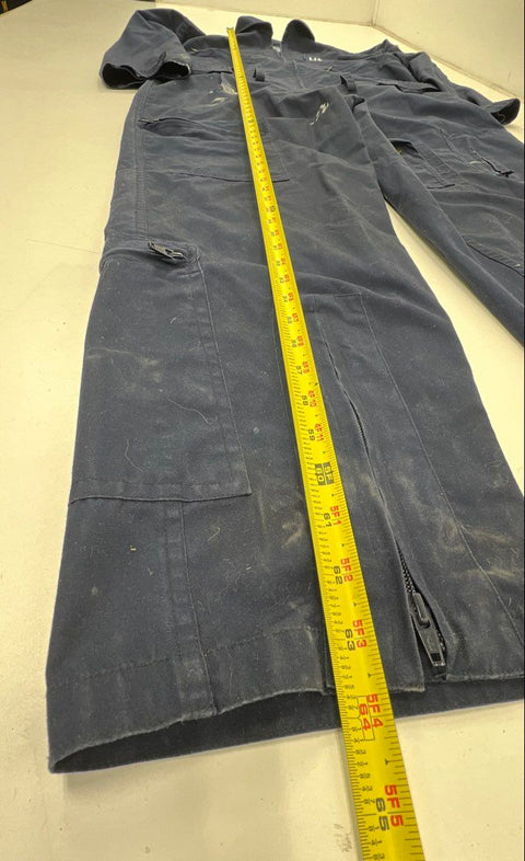 US Coast Guard Mens Coveralls Jumpsuit Navy Blue Utility Work USCG Patches Sz L