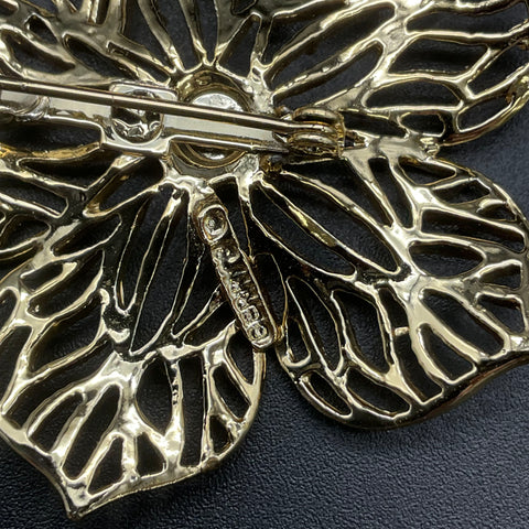 Vintage Gold Tone Brooch Lot of 5 Monet Gerry's Crown Starburst Floral