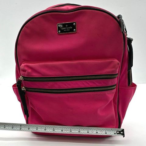 Kate Spade Pink Nylon Wilson Road Bradley Backpack Bag Large Silver Hardware