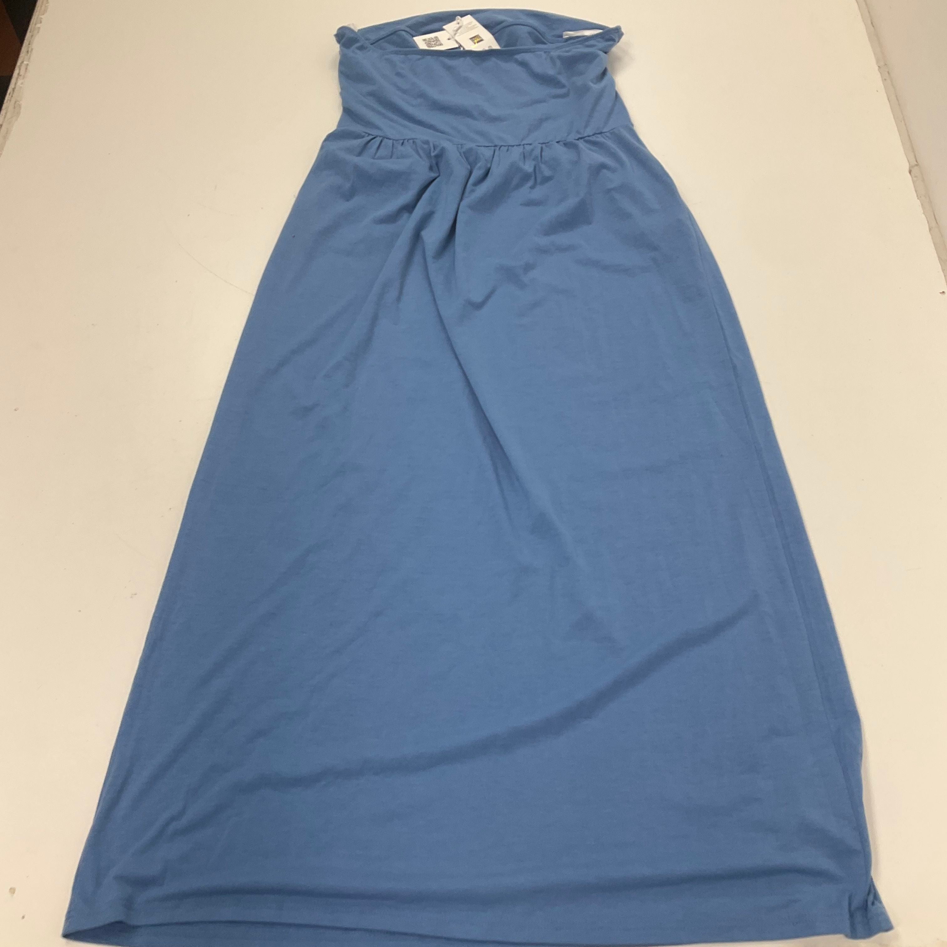 Grace Karin Blue NWT Strapless Shirred Stretch Maxi Dress Women's XL
