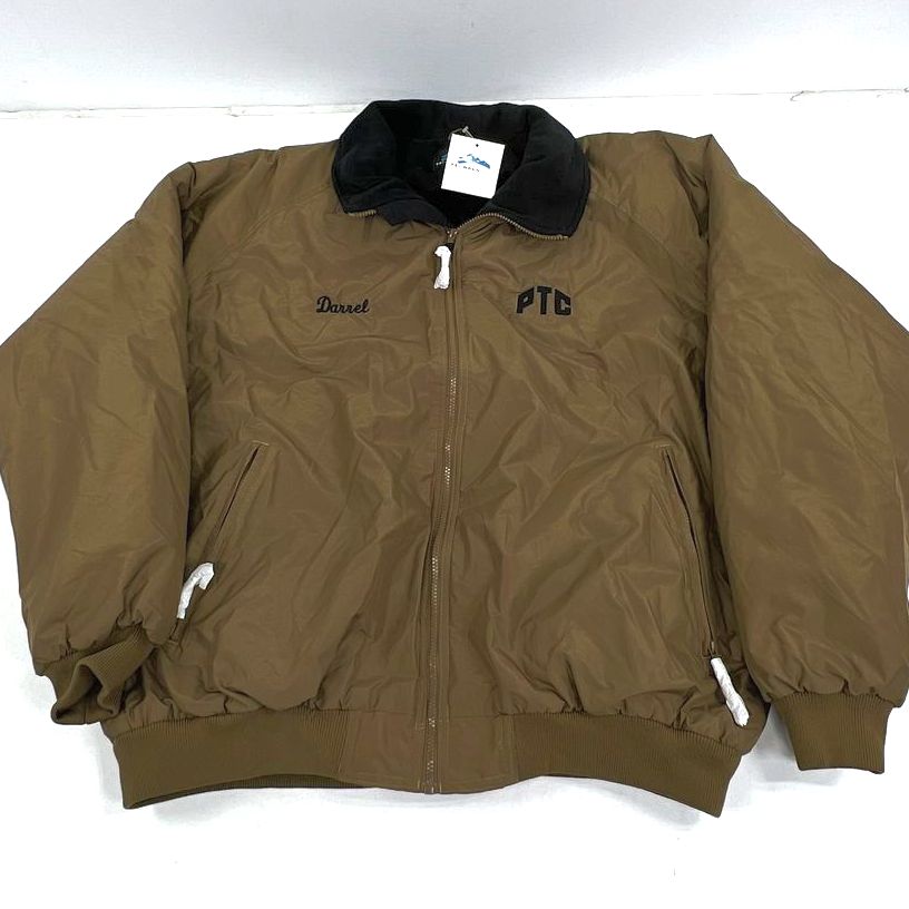 NWT Men's Tri-Mountain Brown Embroidered Fleece Lined Full Zip Coat - Size 4XL