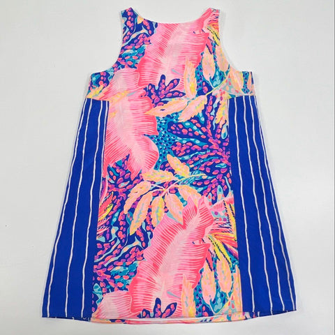 Lilly Pulitzer Women's Silk Shift Dress Multicolor Tropical Striped Size S