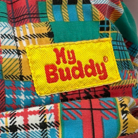 Vintage Playskool My Buddy Doll 21 Inch Plaid Overalls Outfit Original 1980s