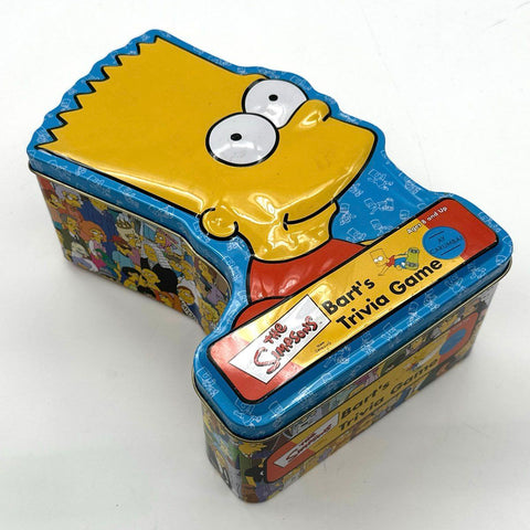 The Simpsons Trivia Game Lot Homer & Bart Character Tins 3 Pieces Vintage