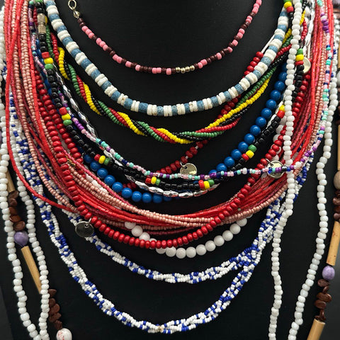 Fashion Jewelry Necklace Lot 20 Pieces Beaded Multi-Strand Boho Pendants
