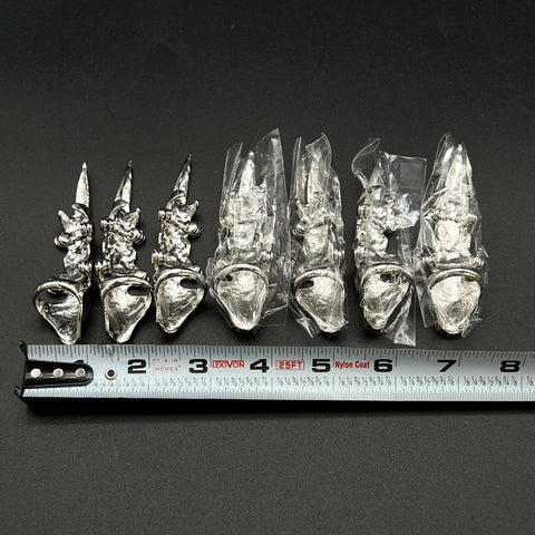 Gothic Armor Claw Full Finger Hinged Rings Silver Tone Fashion Jewelry Lot of 7