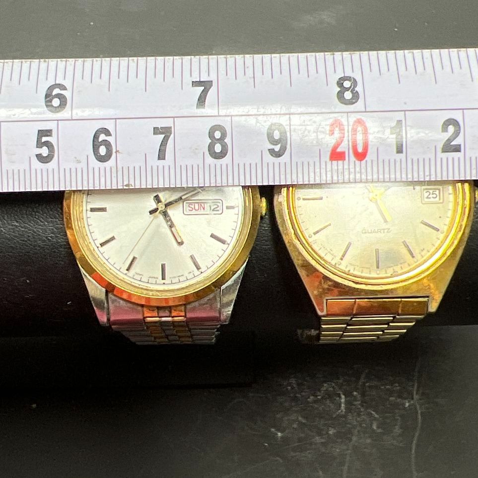 2 Pulsar Analog Date Watches Lot Untested for Parts or Repair