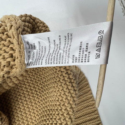 Free People Women's Sweetheart Sweater Tan Cable Knit Cropped Chunky Cotton M