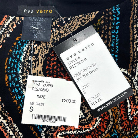 Eva Varro Women's Sleeveless Maze Print Dress D12706NB Multicolor NWT Sz S