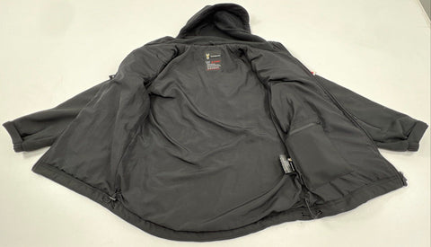 Wustenkatze Women's Black Heated Jacket Full Zip Hooded with Battery Sz M