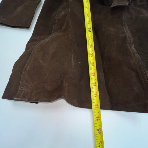 Vintage 70s Leather King Suede Trench Coat Jacket Union Made Canada Sz 11/12
