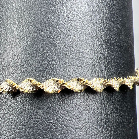Sterling Silver Two tone Twist Chain Bracelet 2.7g