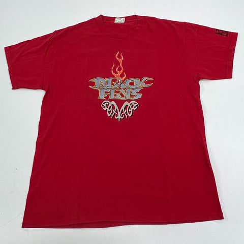 Vintage 90s Black Flys Flame Logo T-Shirt Single Stitch Made in USA Sz L