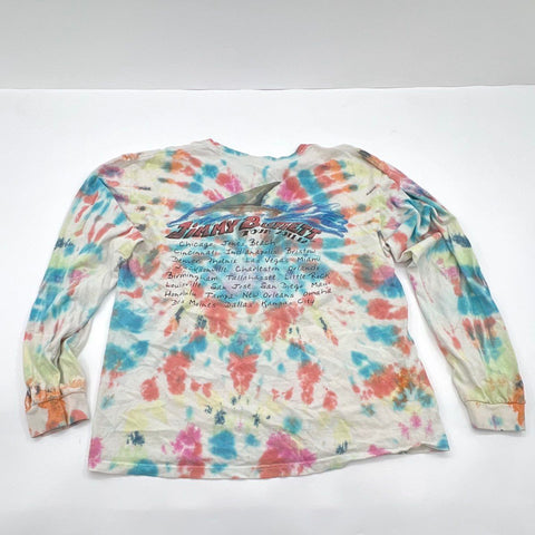 Jimmy Buffett Tour 2011-12 Tie Dye Long Sleeve Fins To The Left Shirt Sz M