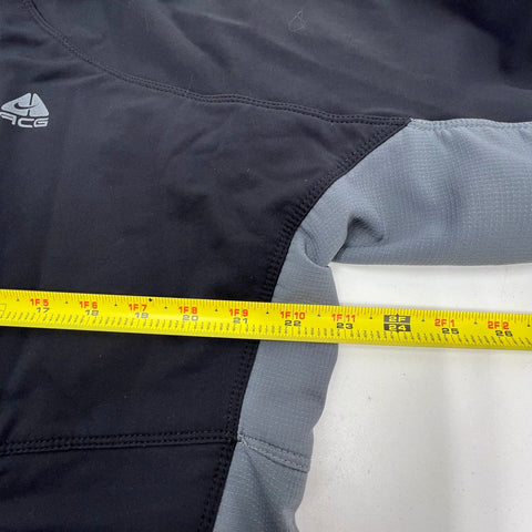 Vintage Y2K Nike ACG Men's Softshell Jacket Black Gray Full Zip Mock Neck M