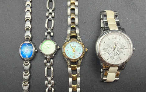 Relic Watch Lot of 4 Ladies Stainless Steel Two-Tone Chronograph Not Tested