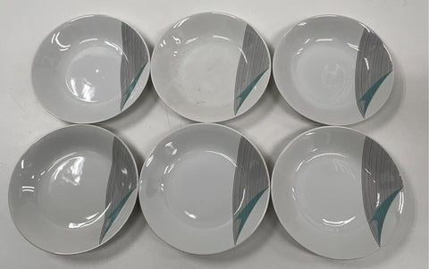 Bohemia Czechoslovakia Modernist Line Pattern Dinnerware 19pc Set Ceramic