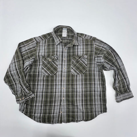 Vintage 90s Carhartt Heavyweight Plaid Flannel Work Shirt Button Up Sz XL