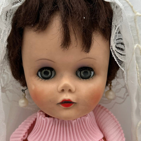 Vintage Sweet Janie Bride Doll AM 25 14 Hard Plastic 24 Inch Sleep Eyes