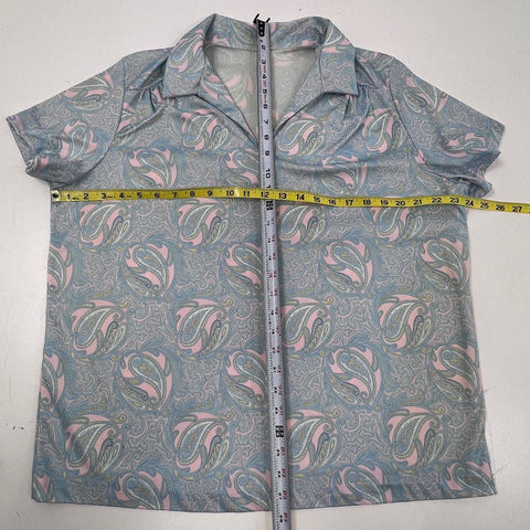 Vintage 80s Haband For Her Floral Paisley Blouse Top Lot of 2 Sz XL USA