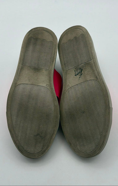 Sofie D'Hoore Elastic Double Strap Leather Slip On Sneakers Grey Pink Size 38