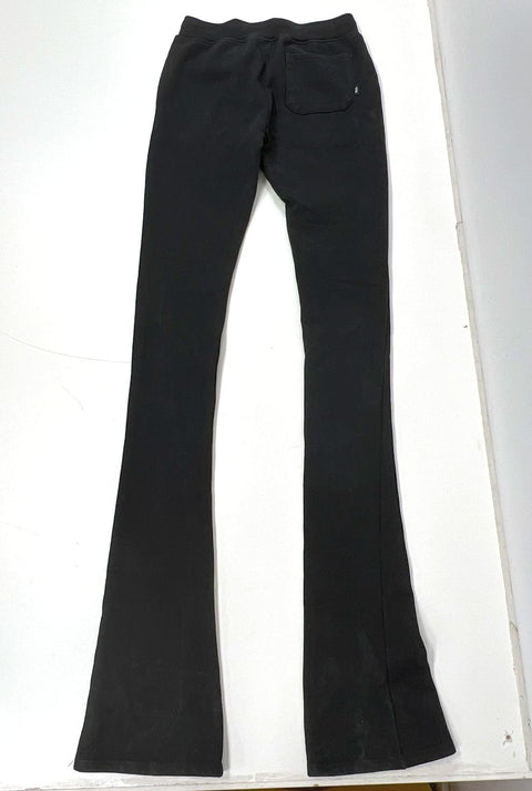 Si Tu Veux Black Stacked XL Inseam Flared Leg Logo Sweatpants Men's Size M