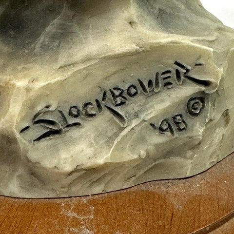 Stephen Lockbower Mill Creek Studios Bald Eagle Sculpture 10.5" Signed 1998
