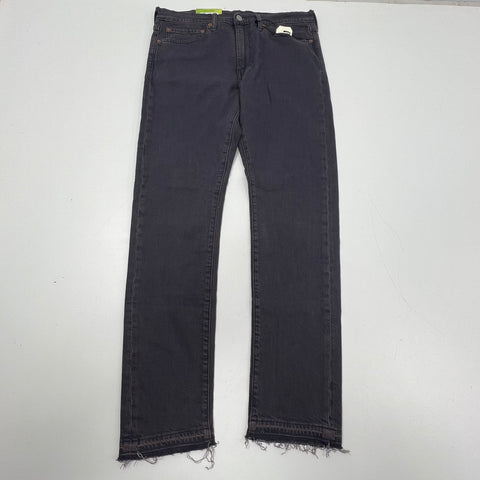 Levi's Premium 510 Skinny Gray Flex Raw Hem Jeans Men's 34x32 NWT