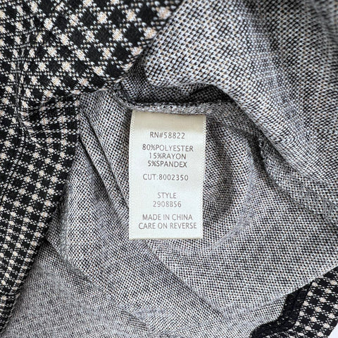 Max Studio Women's Black White Micro Check Blazer Dress Long Sleeve NWT Sz M