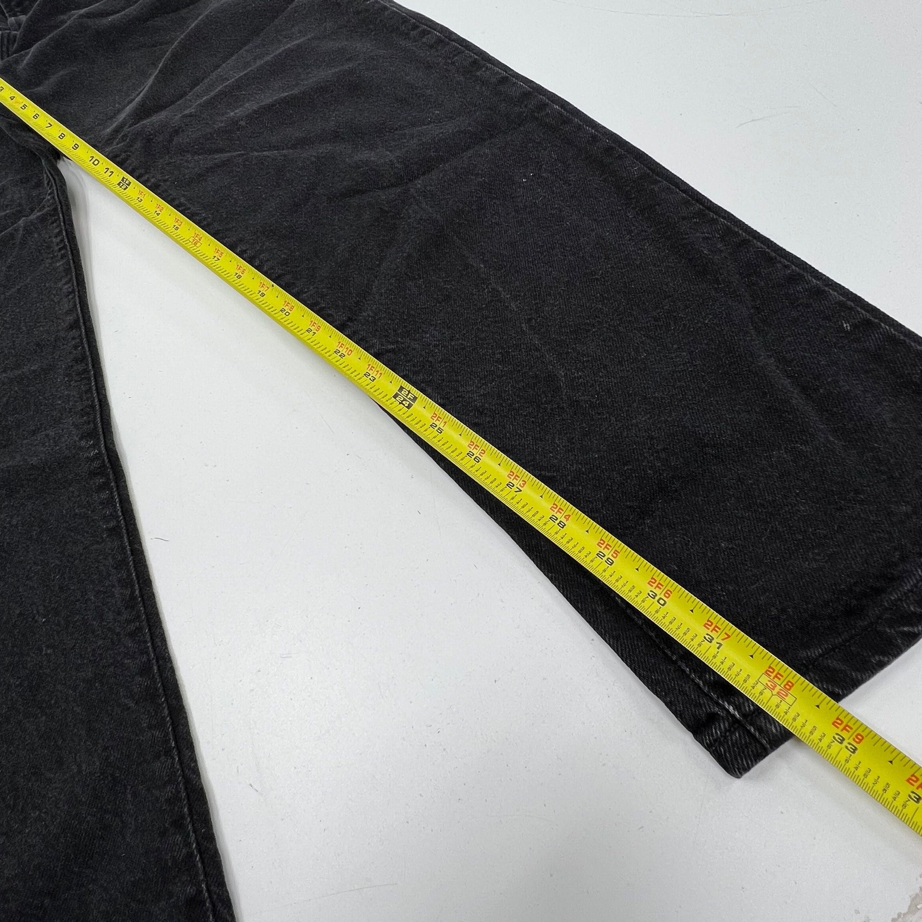 Vintage 90s Structure Faded Black Denim Jeans Mens 36x34 Made in USA Relaxed