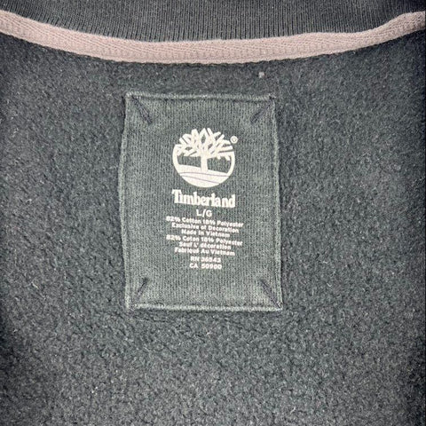 Timberland Men's Black Full Zip Fleece Lined Mock Neck Sweatshirt Jacket Sz L