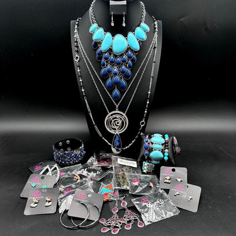 Paparazzi Fashion Costume Jewelry Lot 25+ Pieces Necklaces Earrings Bracelets