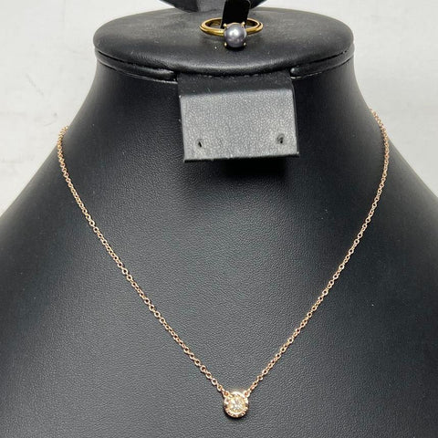 Coach Gold tone Faux Pearl Ring and Rhinestone Necklace