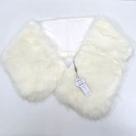 NWT Tulip Bridal Ivory Faux Fur Stole Shawl Wrap Wedding Formal Size Small