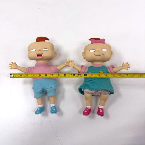 Vintage 1997 Rugrats Phil & Lil DeVille Doll Lot of 2 Viacom Plush Vinyl