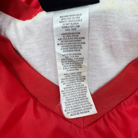 Vintage 90s adidas Red Team V-Neck Nylon Pullover Windbreaker Mens 2XL