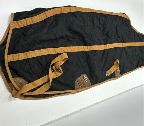 BMB Jubilee Horse Blanket Quilted Turnout Rug Black Tan Equestrian Gear
