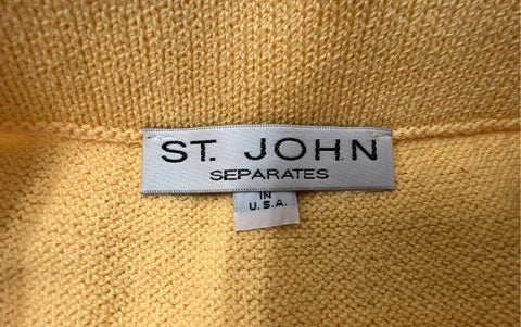 Vintage St. John Separates Women's Yellow Knit Straight Skirt Made in USA Sz 6